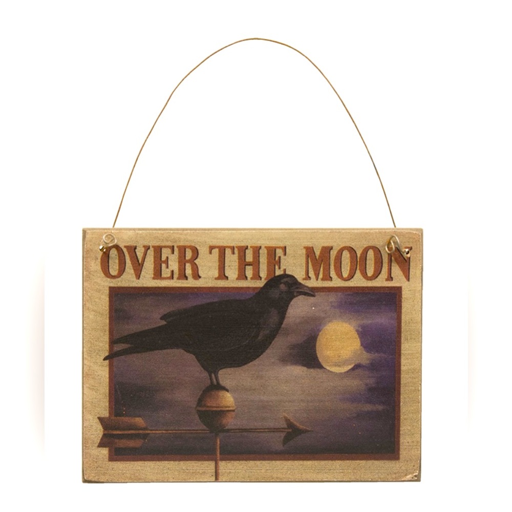 *Over the Moon Primitive Crow Ornament